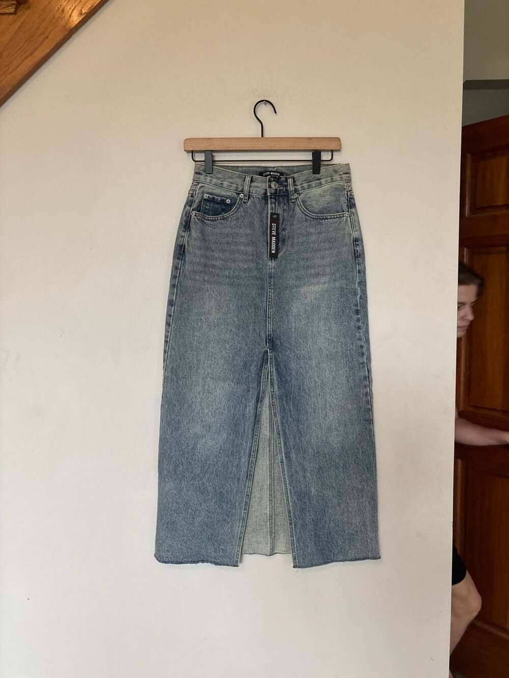 Steve Madden Avani Denim Maxi Skirt Light Blue Size 4